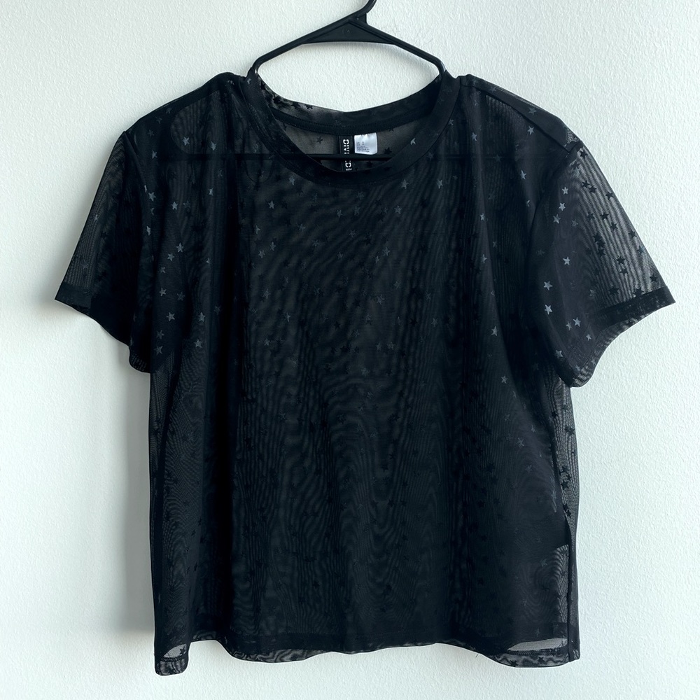 H&M sheer black t-shirt